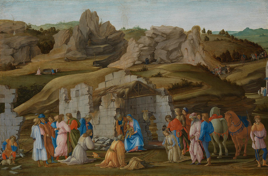Filippino Lippi Painting - The Adoration of the Kings  #1 by Filippino Lippi