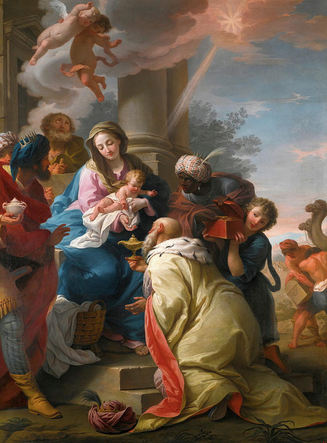 The Adoration Of The Magi 1734 Painting by Giuseppe Peroni