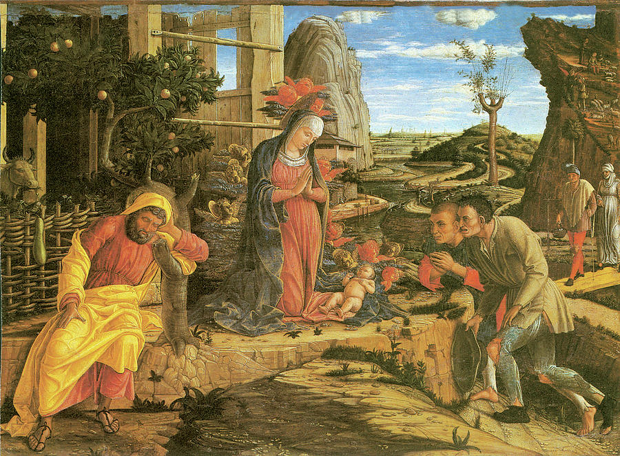 The Adoration of the Shepherds #1 Painting by Andrea Mantegna