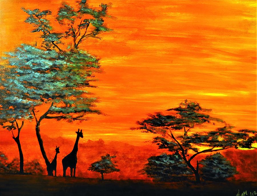 The African Safari Painting by Abey Mekonnen - Fine Art America