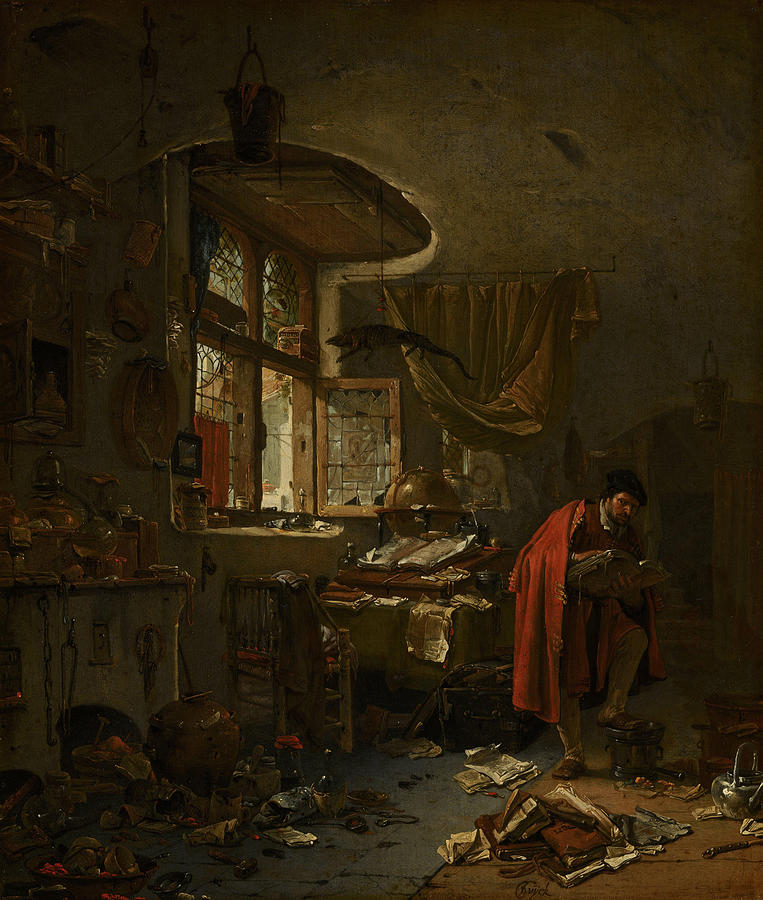 The Alchemist Painting - The Alchemist  #1 by Thomas Wijck