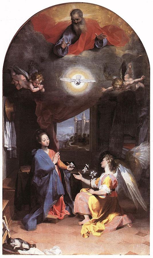 The Annunciation Drawing by Federico Barocci