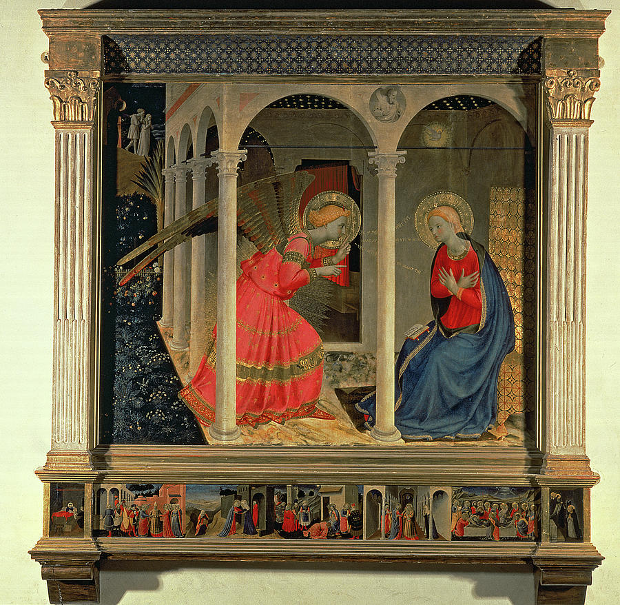 Annunciation Painting - The Annunciation    #5 by Fra Angelico