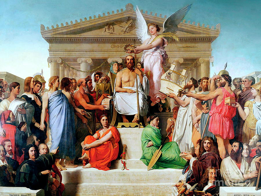 The Apotheosis of Homer #1 Painting by Jean-Auguste-Dominique Ingres