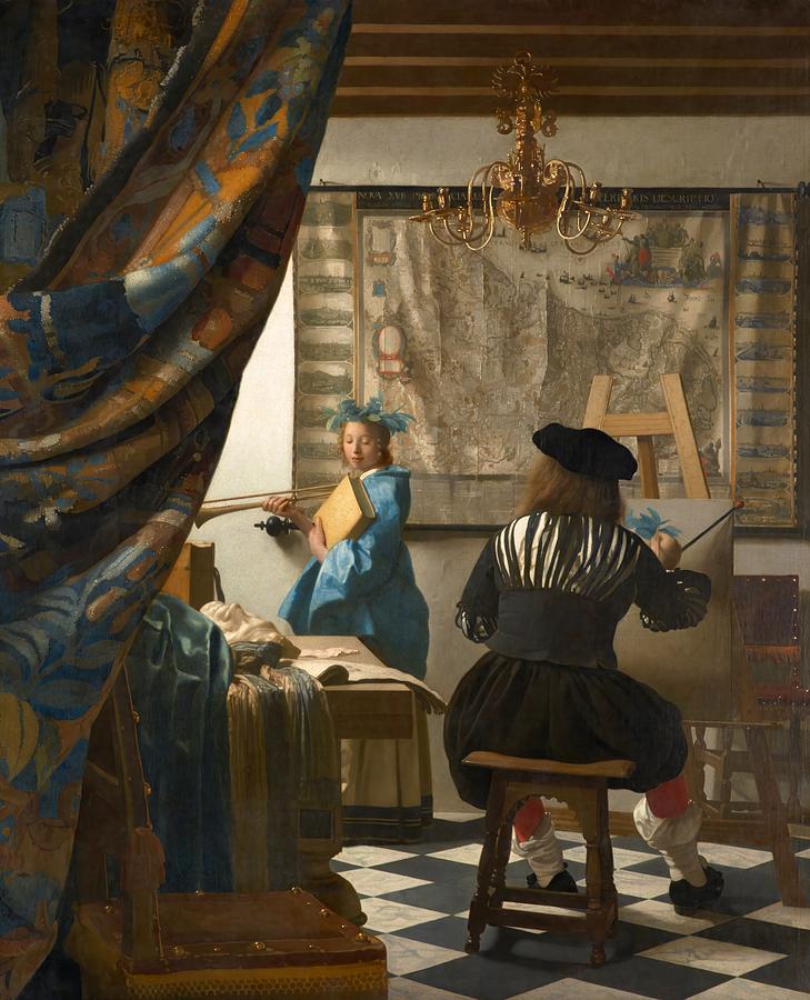 Dutch Painting - The Art of Painting #1 by Jan Vermeer