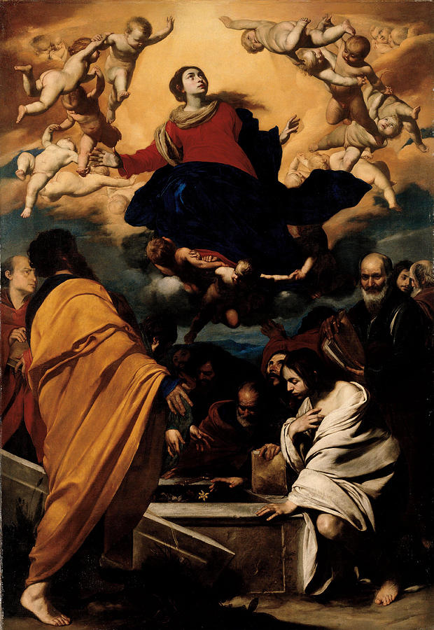 The Assumption of the Virgin Painting by Massimo Stanzione Fine Art