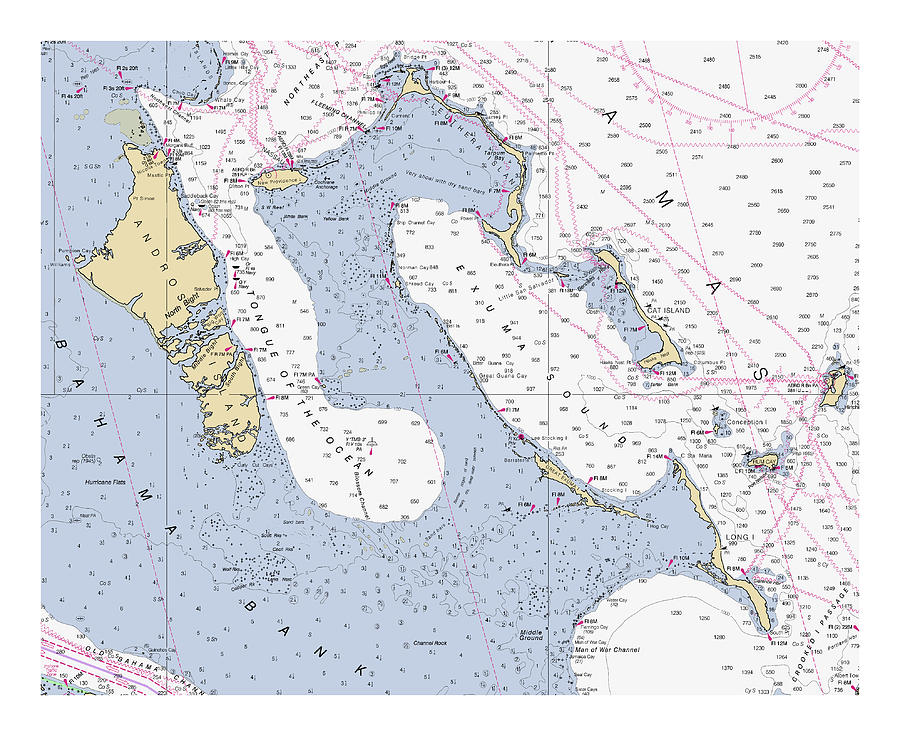 The Bahama Islands From Noaa Chart 11013 #1 Digital Art by Nautical Chartworks