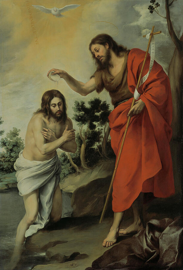 The Baptism of Christ, from 1655 Painting by Bartolome Esteban Murillo
