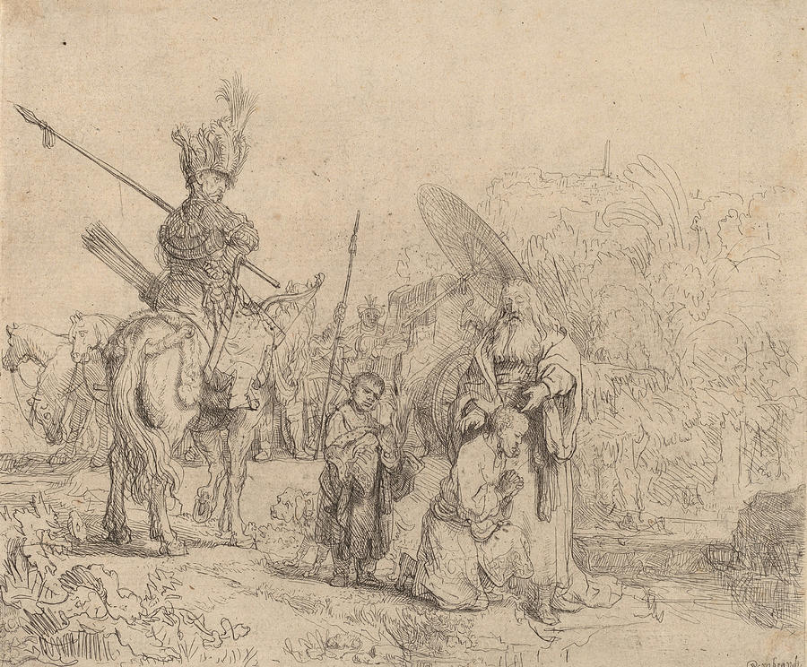 The Baptism of the Eunuch Drawing by Rembrandt van Rijn - Fine Art America