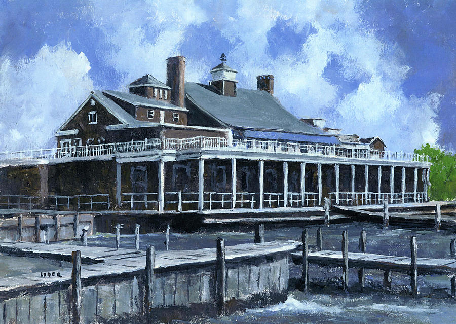 Historic Building Painting - The Bay Head Yacht Club #1 by Robert Loder Jr