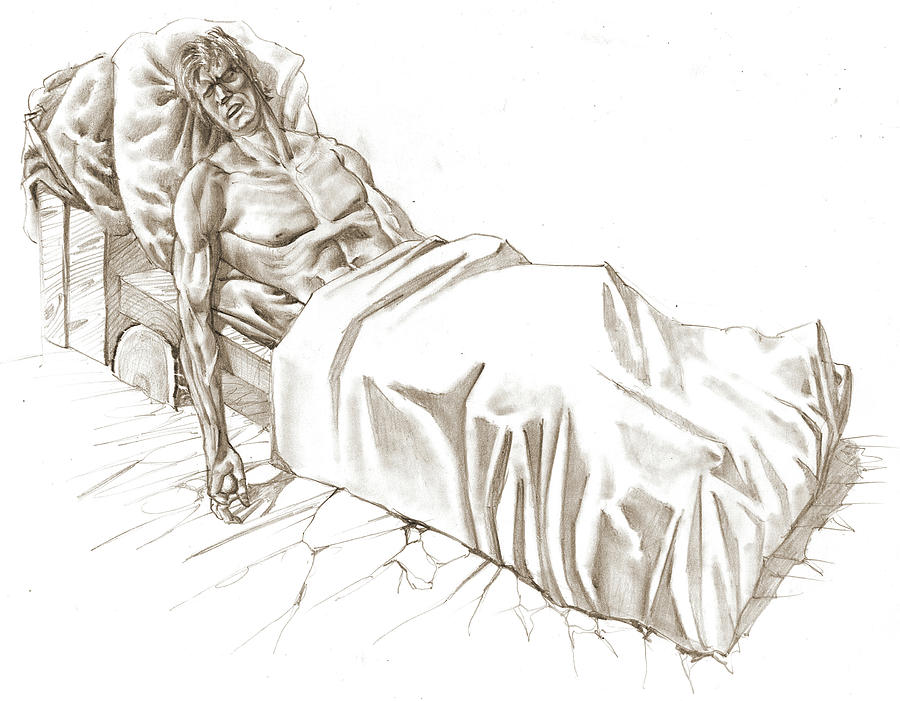 The Bed of Languishing Drawing by James Robinson