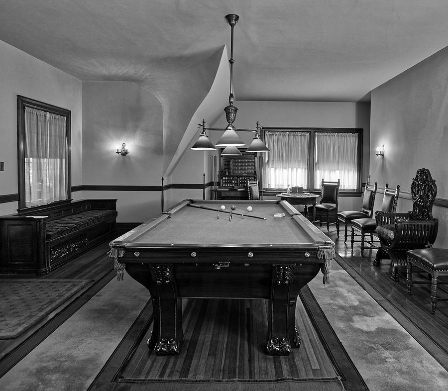 Vintage Photograph - The Billiard Room #1 by Mountain Dreams