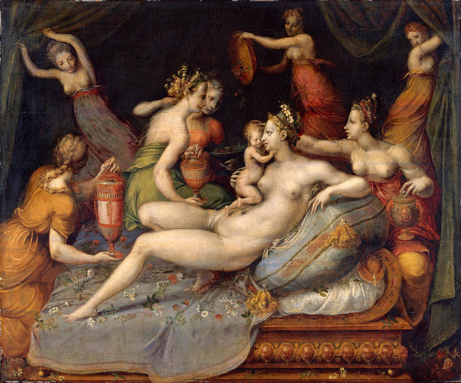 The Birth of Cupid #2 Painting by Master of Flora