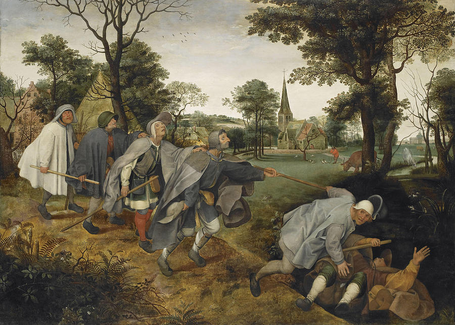 Pieter Bruegel The Elder Painting - The Blind Leading the Blind  circa      #1 by Pieter Bruegel the Elder