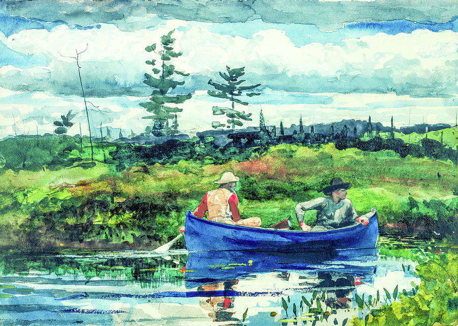 The Blue Boat by Winslow Homer #1 Painting by Winslow Homer
