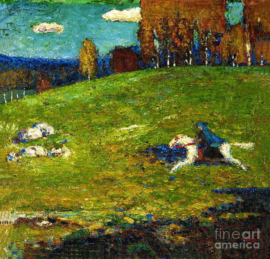 The Blue Rider, 1903 #1 Painting by Wassily Kandinsky