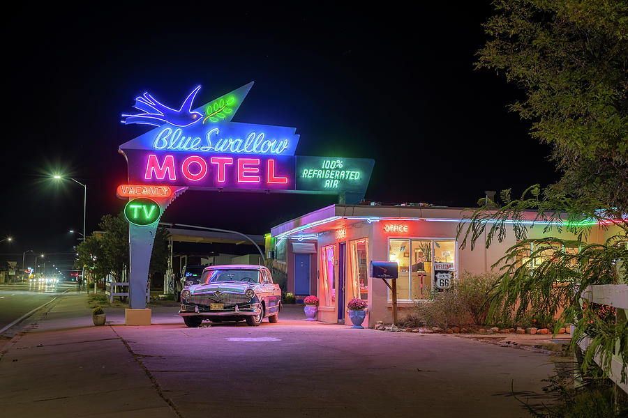 The Blue Swallow Motel #1 Photograph by Tim Stanley