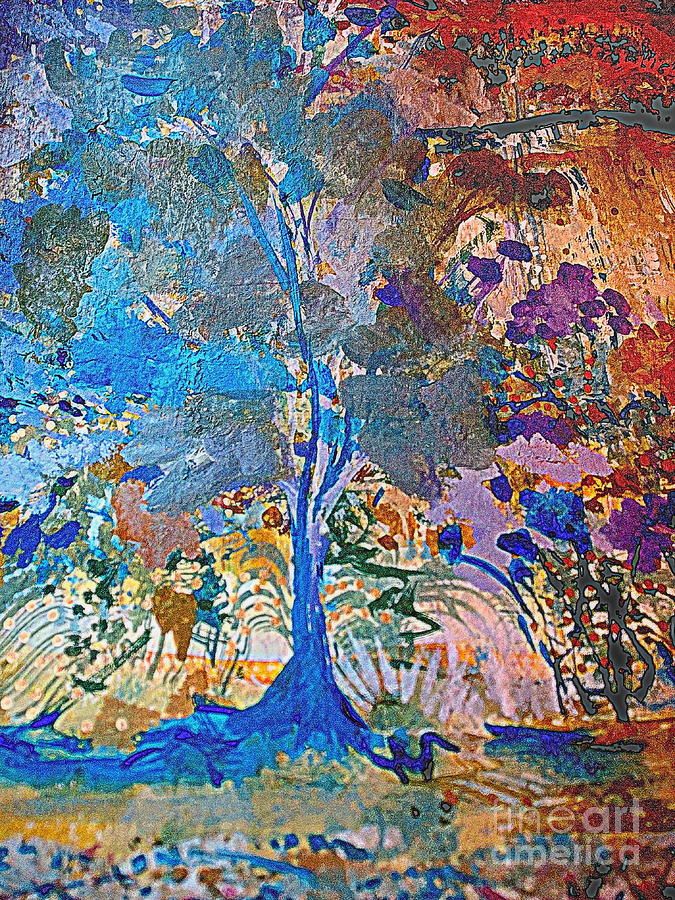 The Blue Tree #2 Painting by Nancy Kane Chapman