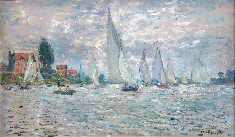 Claude Monet Painting - The Boat Regatta at Argenteuil by Claude Monet