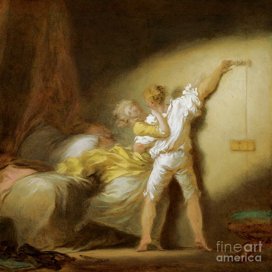 The Bolt #1 Painting by Jean-Honore Fragonard