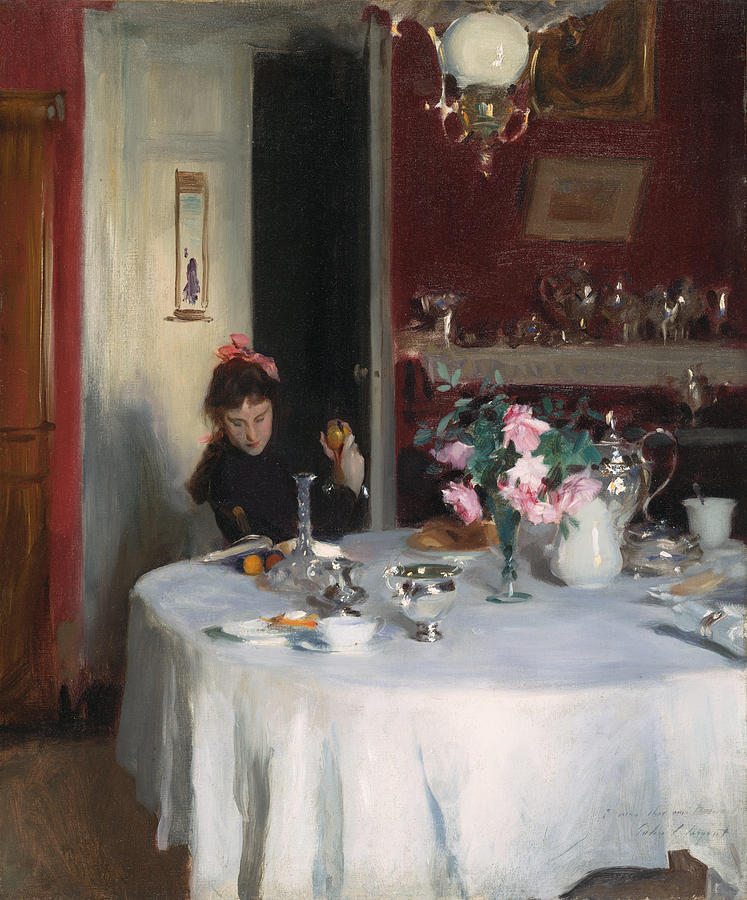 John Singer Sargent Painting - The Breakfast Table  #1 by John Singer Sargent