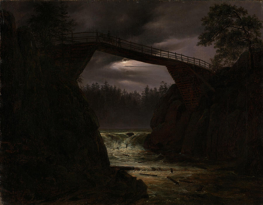 Thomas Fearnley Painting - The Bridge of Hauge outside Arendal  #1 by Thomas Fearnley