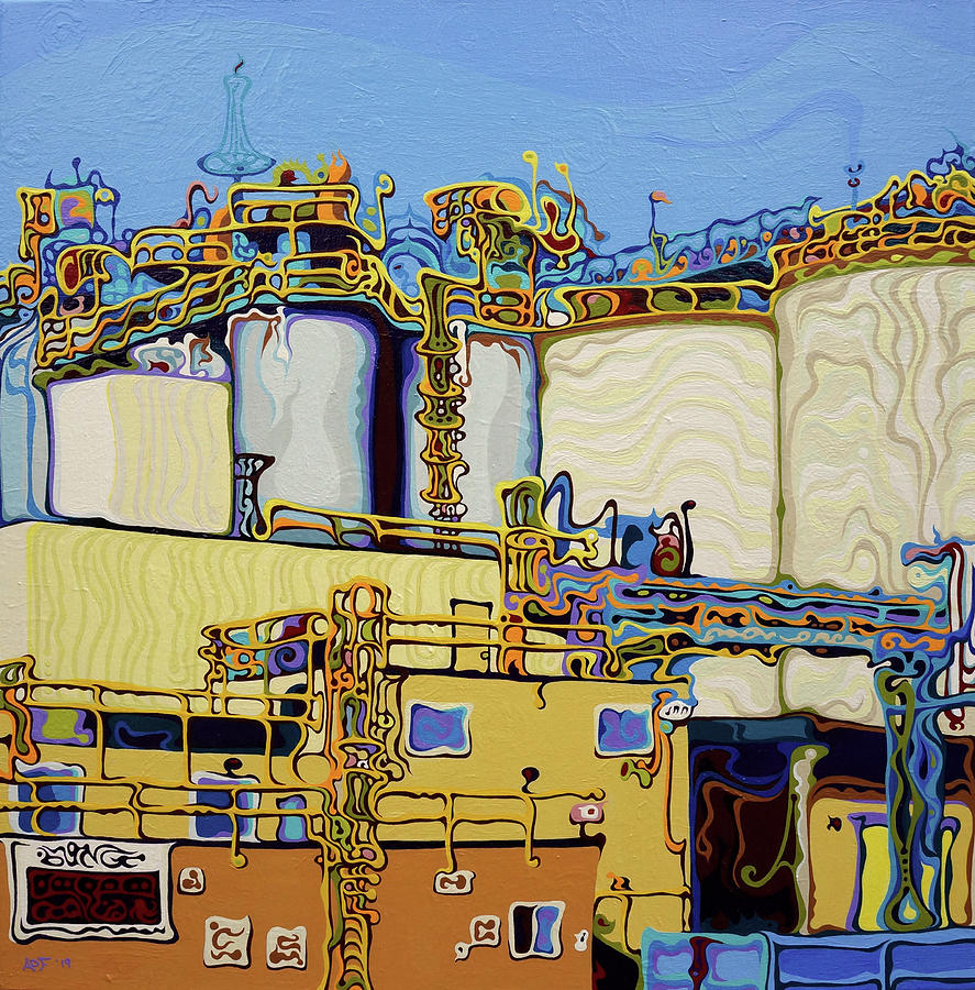 The Bungee Busy-ness Painting by Amy Ferrari