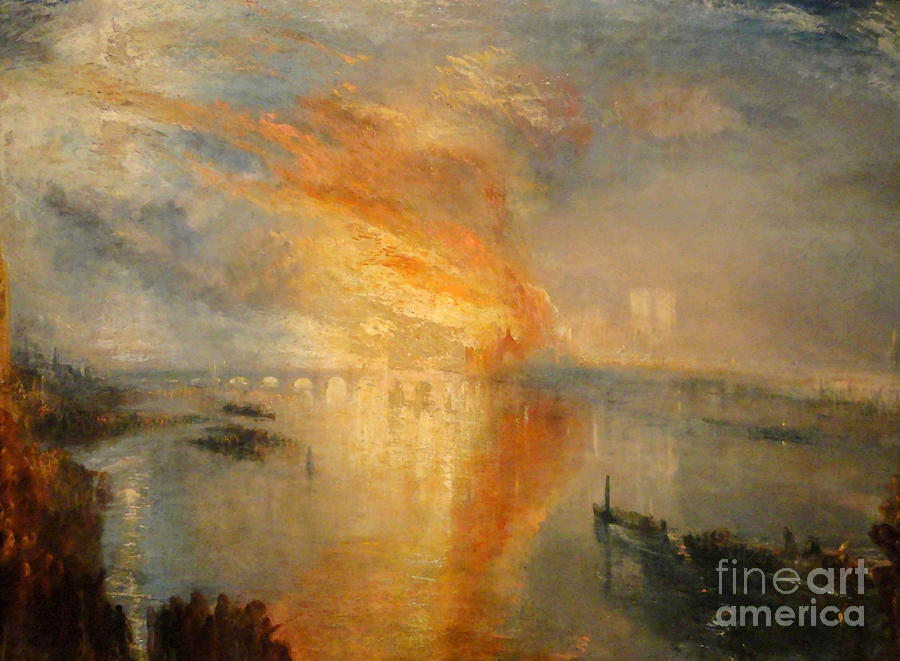 The Burning of the Houses of Lords and Commons #1 Painting by William Turner