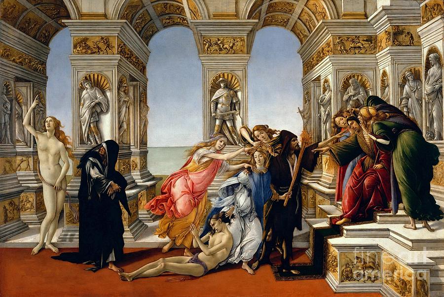 The Calumny of Apelles #1 Painting by Sandro Botticelli