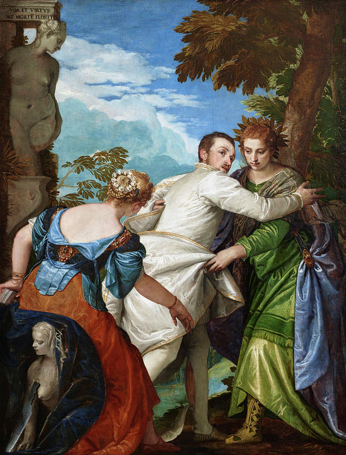 The Choice Between Virtue and Vice #1 Painting by Paolo Veronese