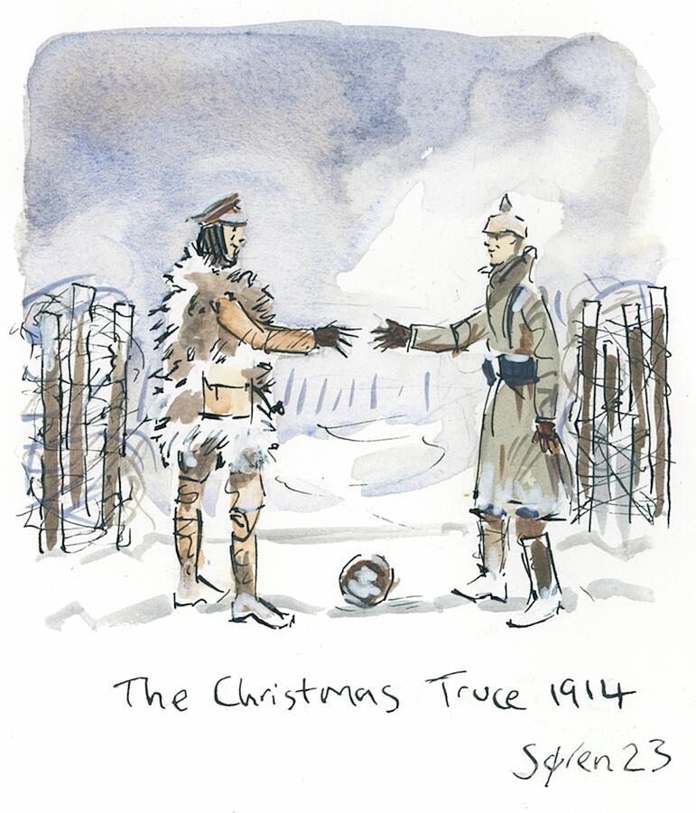 The Christmas Truce 1914 Painting by Soren Hawkes - Fine Art America