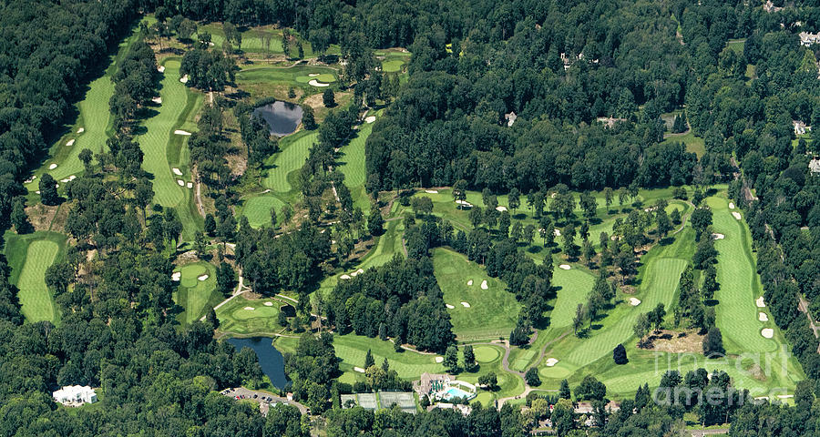 The Country Club of New Canaan Golf Course Aerial #1 Photograph by David Oppenheimer