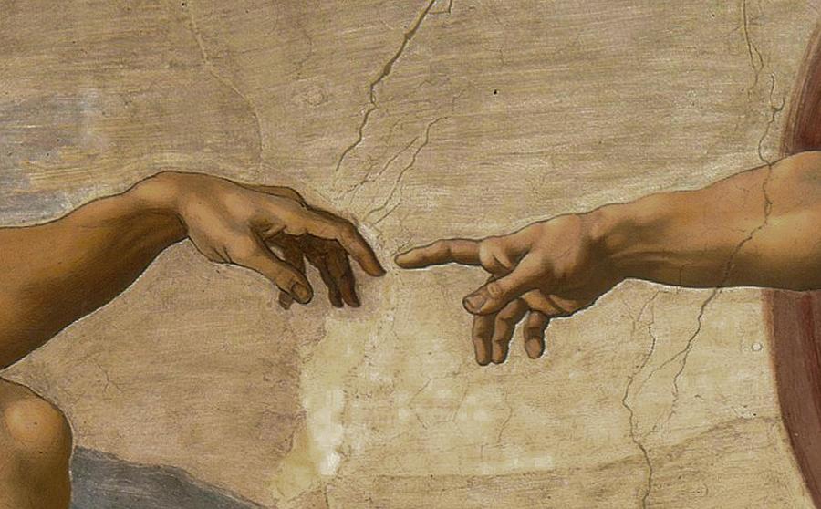 Jesus Christ Painting - The Creation of Adam Detail #2 by Michelangelo