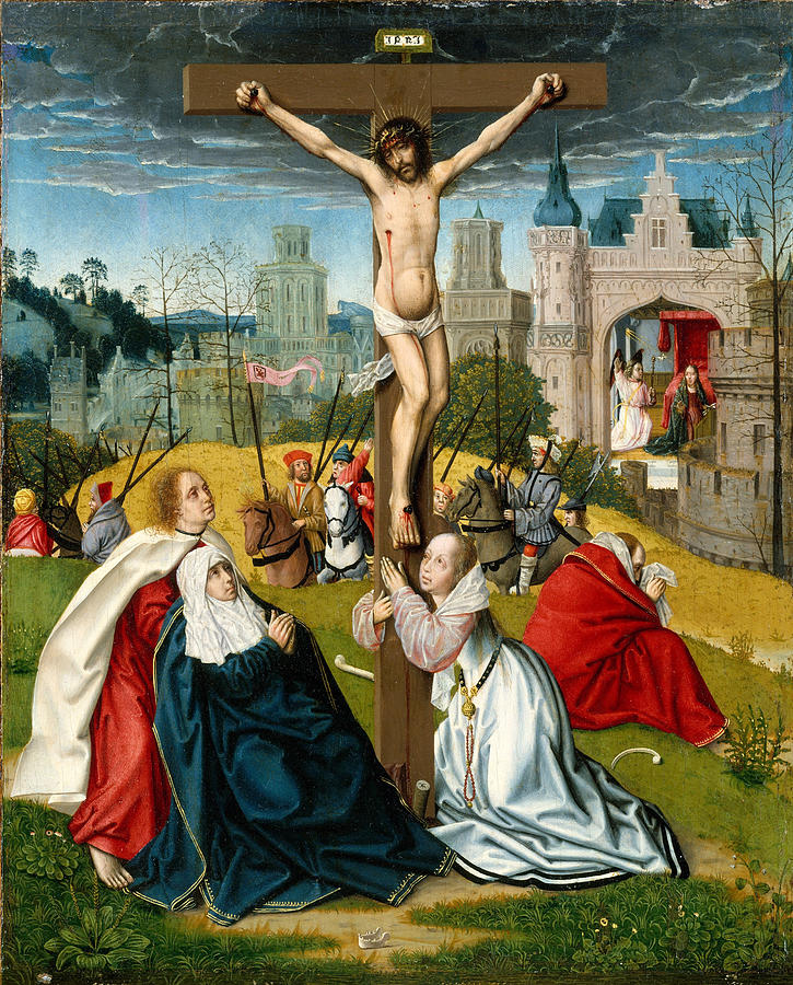 The Crucifixion  #2 Painting by Attributed to Jan Provost