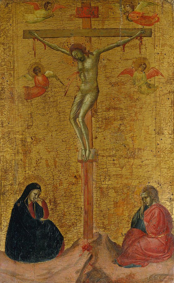 Bernardo Daddi Painting - The Crucifixion  #1 by Bernardo Daddi