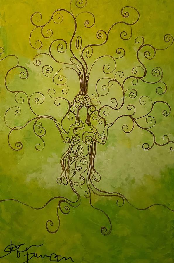The Crystal Tree #1 Painting by Stefan Duncan