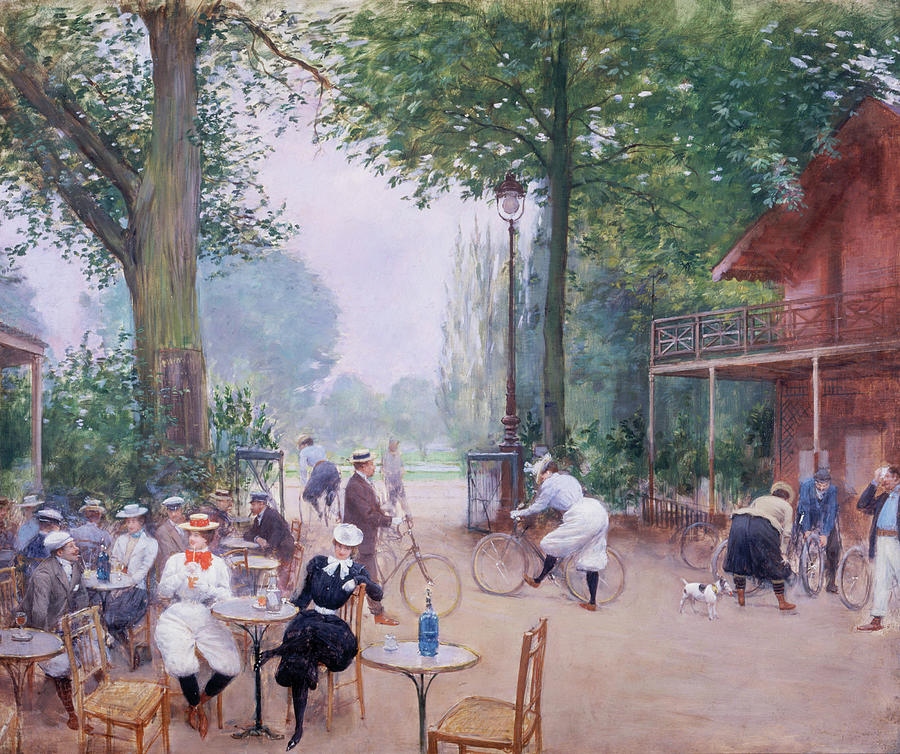 The Cycle Chalet In The Bois De Boulogne By Jean Beraud Painting