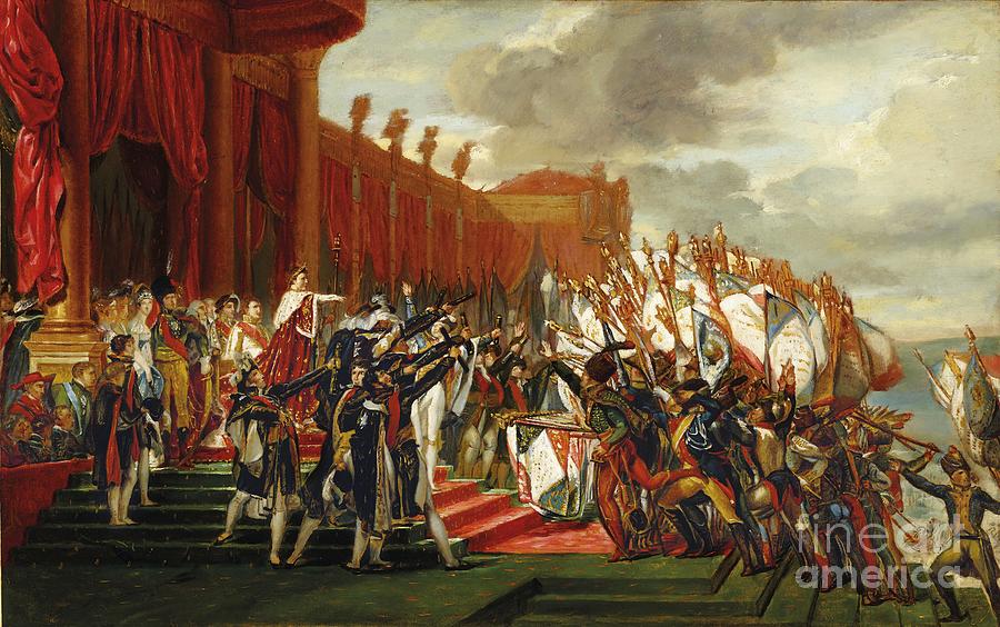 The Distribution of the Eagle Standards #1 Painting by Jacques-Louis David