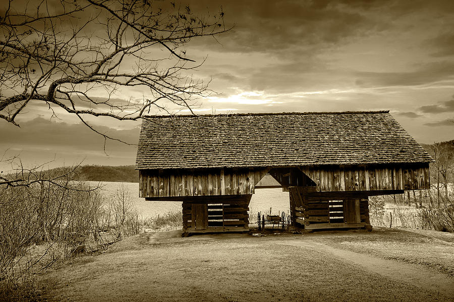 The Double Cantilever Barn On The Tipton Farm In Cades Cove I Photograph