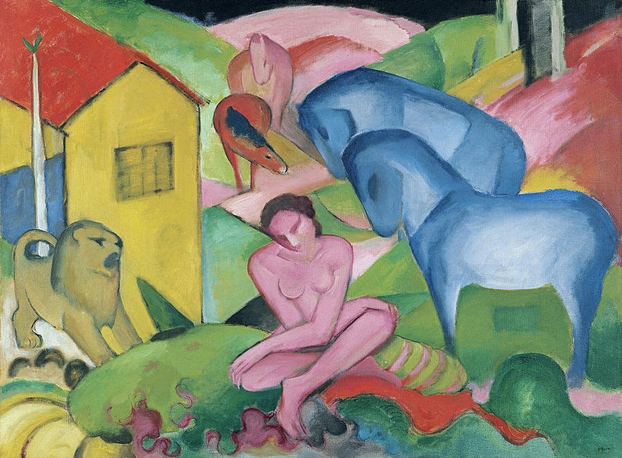 Franz Marc Painting - Dream, 1912 by Franz Marc