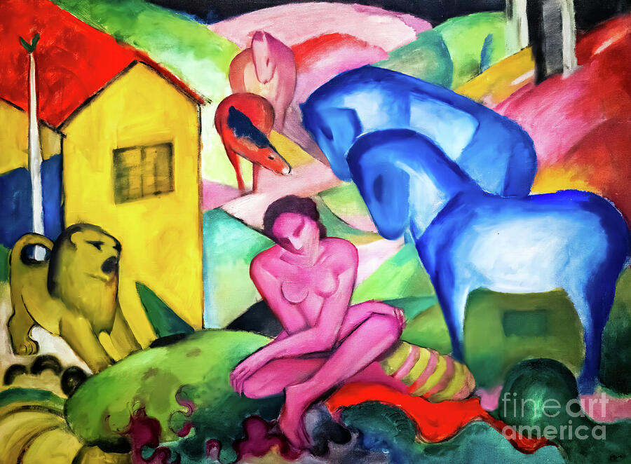The Dream by Franz Marc 1912 #1 Painting by Franz Marc