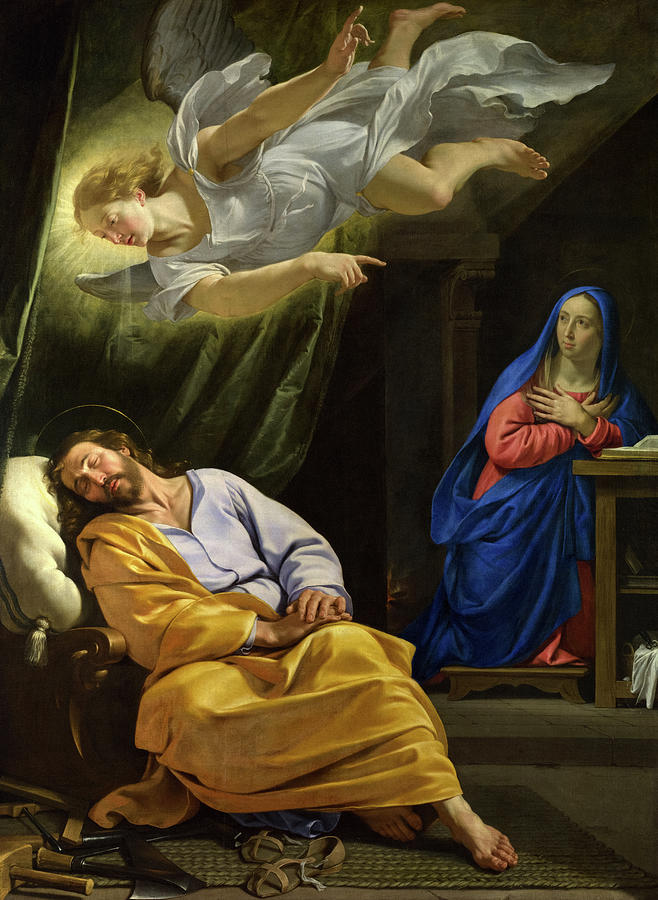 *Donne-nous aujourd'hui notre Pain de ce jour : Parole de DIEU* : Homélie et vidéo de la Sainte Messe - Page 24 1-the-dream-of-saint-joseph-philippe-de-champaigne