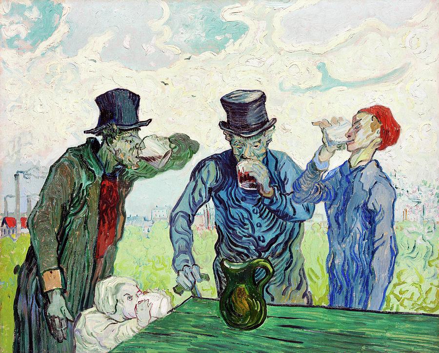 The Drinkers 1890 #1 Painting by Vincent Van Gogh The Drinkers 1890 #1 Painting by Vincent Van Gogh