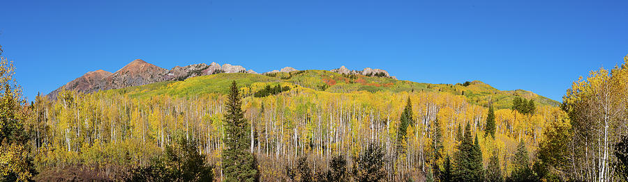 The Dyke and Ruby Peak Fall Spectacular Panorama #1 Photograph by Ron Long Ltd Photography