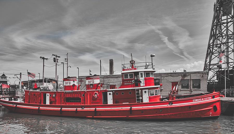 Vintage Photograph - The Edward M Cotter Fireboat #1 by Mountain Dreams