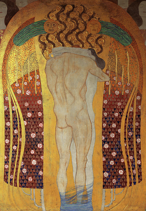 Beethoven Movie Painting - Embracement, Beethoven Frieze by Gustav Klimt