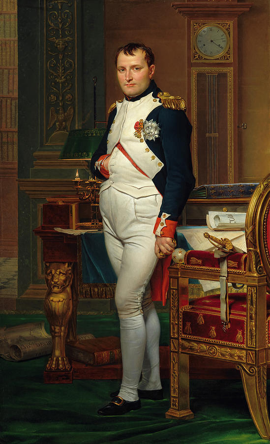 Napoleon Bonaparte Painting - The Emperor Napoleon in His Study at the Tuileries #1 by Jacques-Louis David
