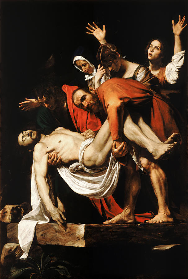 Caravaggio Painting - The Entombment of Christ  by Caravaggio