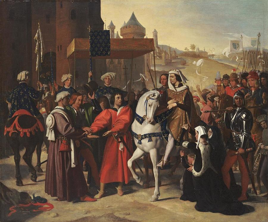 Paris Painting -  The Entry into Paris of the Dauphin  later Charles V #1 by Jean