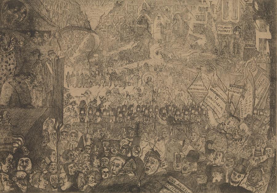 The Entry of Christ into Brussels Painting by James Ensor - Fine Art ...